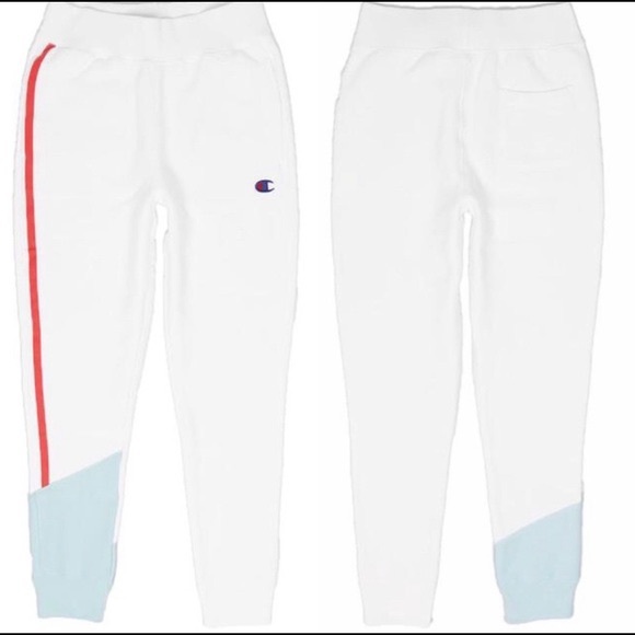 Champion Pants - NEW Champion White Light Blue Jogger Sweatpants